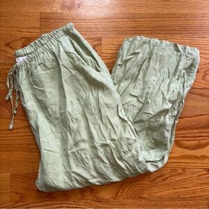Flax light green linen pants size large